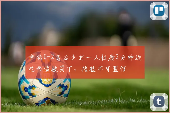 申花0-2落后少打一人拉唐2分钟连吃两黄被罚下，捂脸不可置信